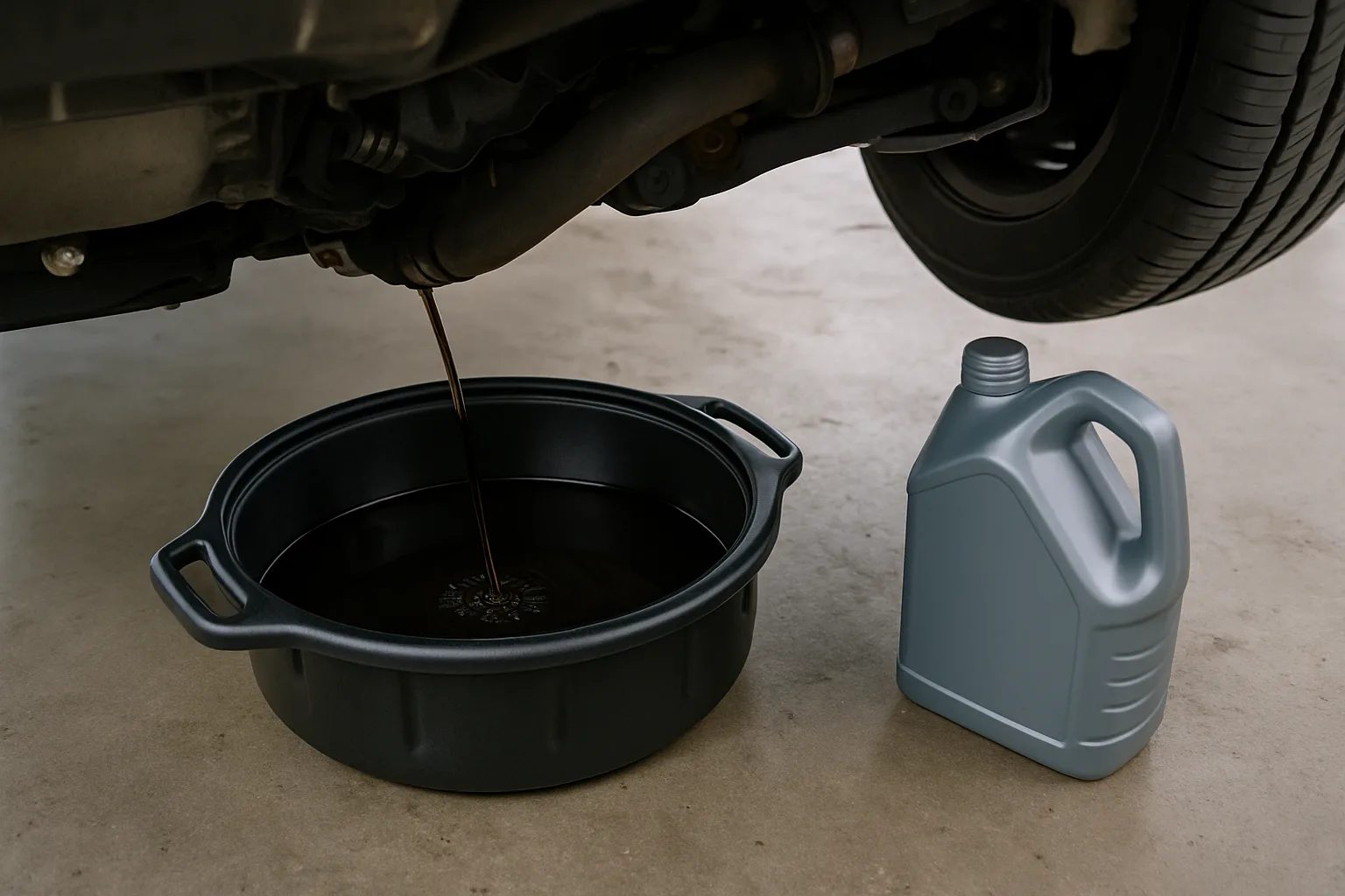 Oil maintenance service in progress